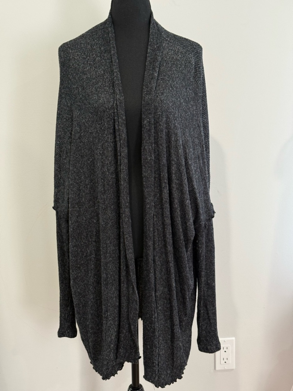 Agnes&Dora XXL Dark Gray Open Front Cozy Cardigan 643